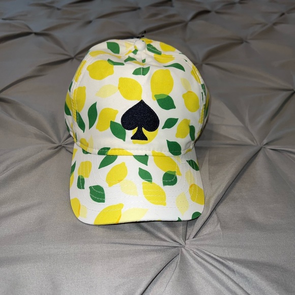 kate spade Accessories - Kate Spade Yellow Lemon Print Hat. NWT
